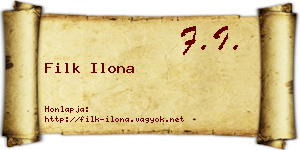 Filk Ilona névjegykártya